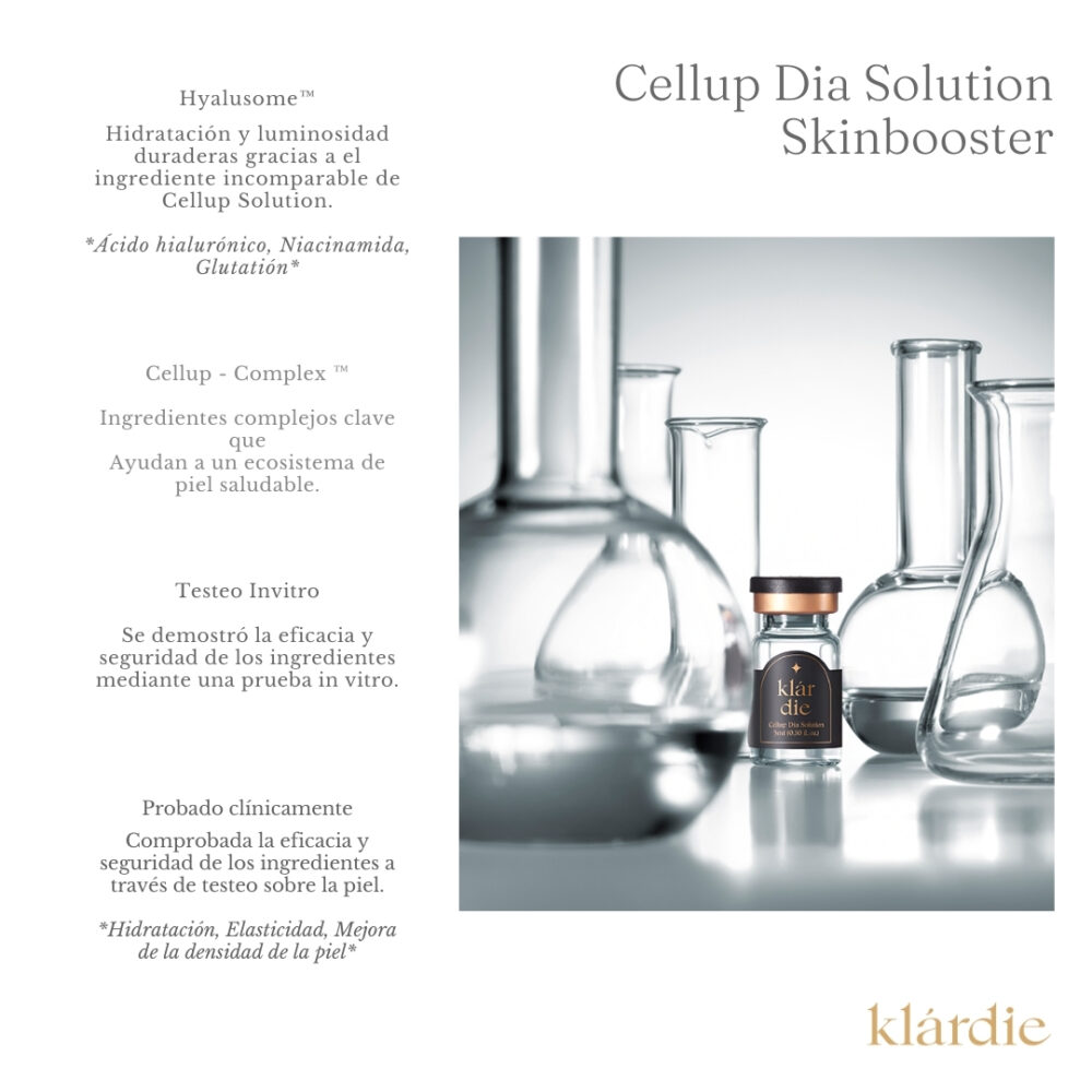 Primer plano de los ingredientes naturales del cultivo de células de callus en Cellup Dia Solution