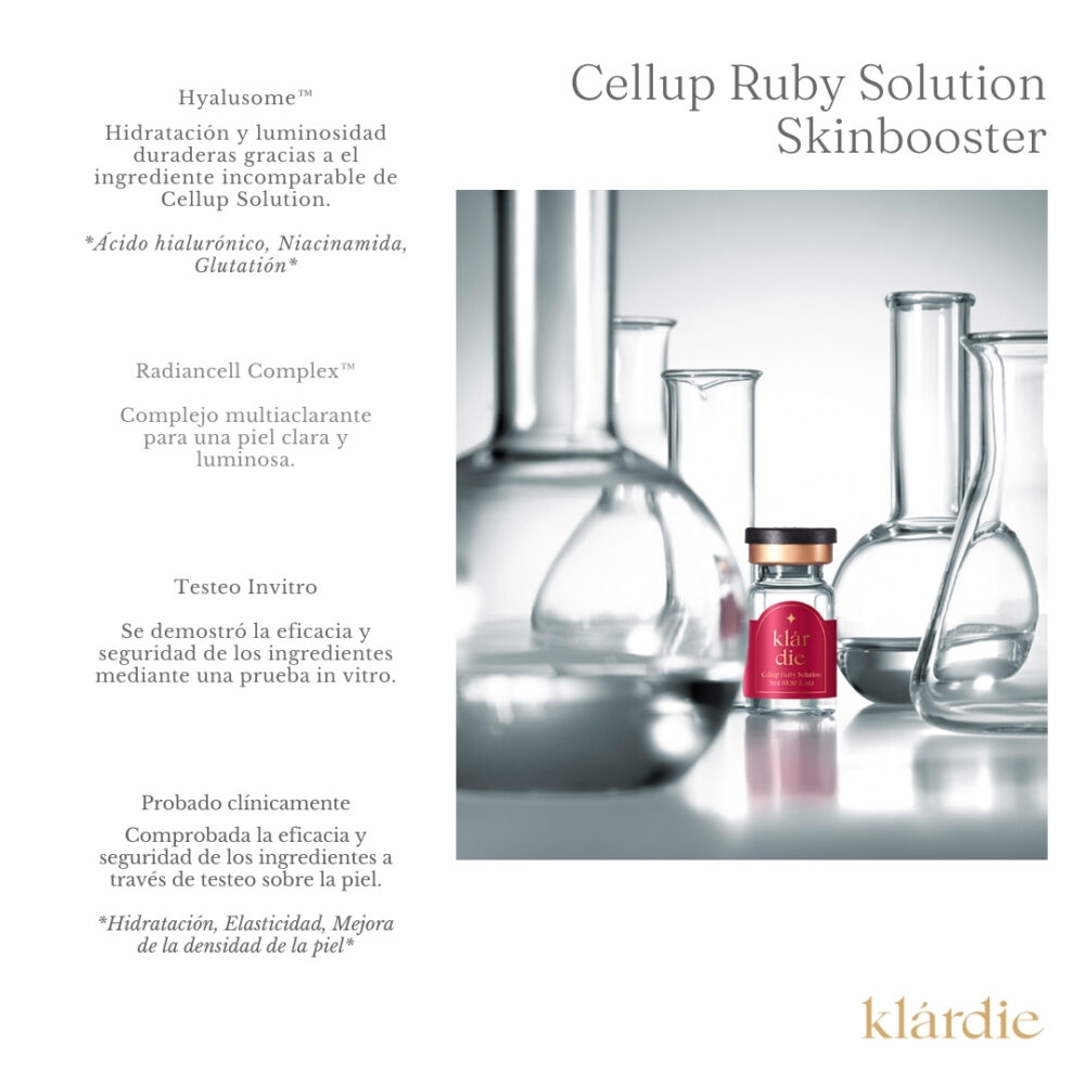 Cellup Ruby Solution, complejo multiaclarante con glutatión y niacinamida