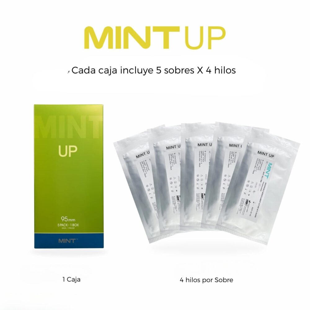 Caja con hilos Mint Up para procedimientos estéticos